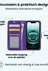 Forterra Forterra iPhone 16E Hoesje Bookcase Met Screenprotector - Paars
