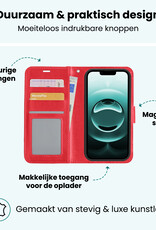 Forterra Forterra iPhone 16E Hoesje Bookcase Met Screenprotector - Rood