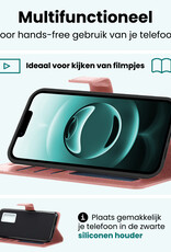 Forterra Forterra iPhone 16E Hoesje Bookcase Met Screenprotector - Rose Goud