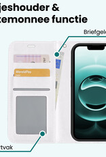 Forterra Forterra iPhone 16E Hoesje Bookcase Met Screenprotector - Wit
