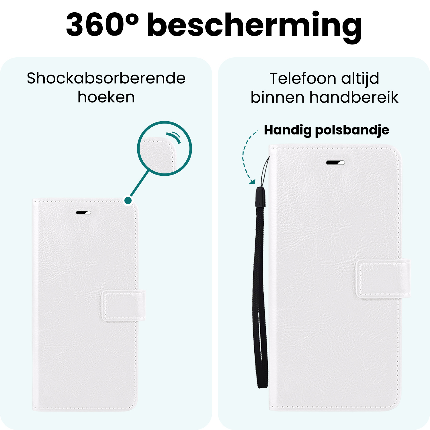 Forterra Forterra iPhone 16E Hoesje Bookcase Met Screenprotector - Wit