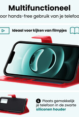 Forterra Forterra iPhone 16E Hoesje Bookcase Met 2x Screenprotector - Rood