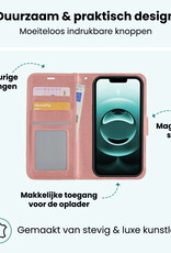 Forterra Forterra iPhone 16E Hoesje Bookcase Met 2x Screenprotector - Rose Goud