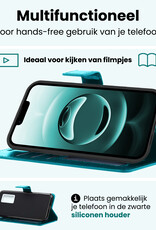 Forterra Forterra iPhone 16E Hoesje Bookcase Met 2x Screenprotector - Turquoise
