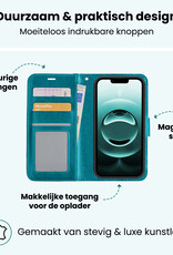 Forterra Forterra iPhone 16E Hoesje Bookcase Met 2x Screenprotector - Turquoise