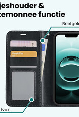 Forterra Forterra iPhone 16E Hoesje Bookcase Met 2x Screenprotector - Zwart