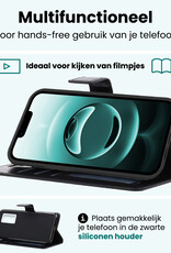 Forterra Forterra iPhone 16E Hoesje Bookcase Met 2x Screenprotector - Zwart