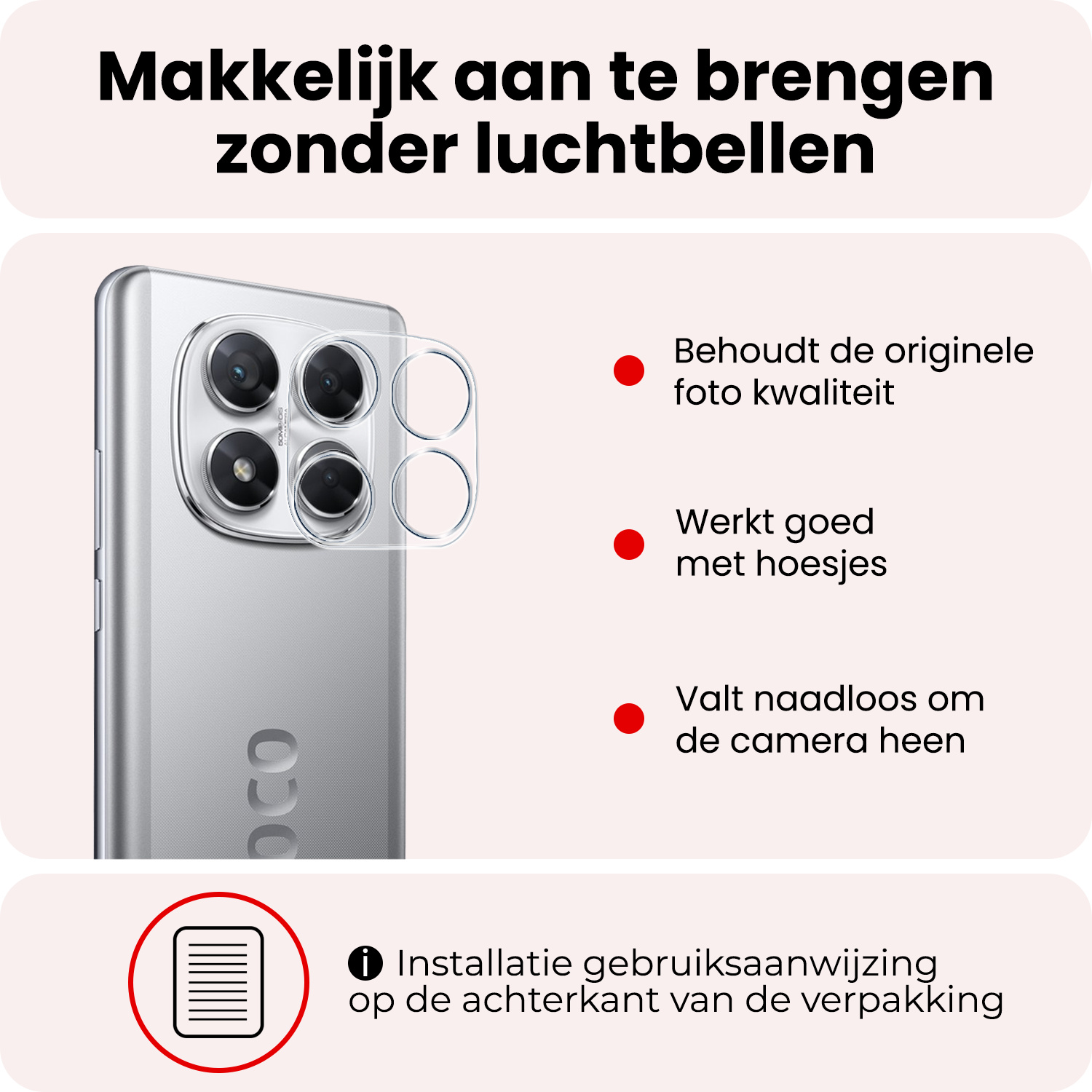 NoXx NoXx Xiaomi Poco X7 Camera Screenprotector - 3 PACK