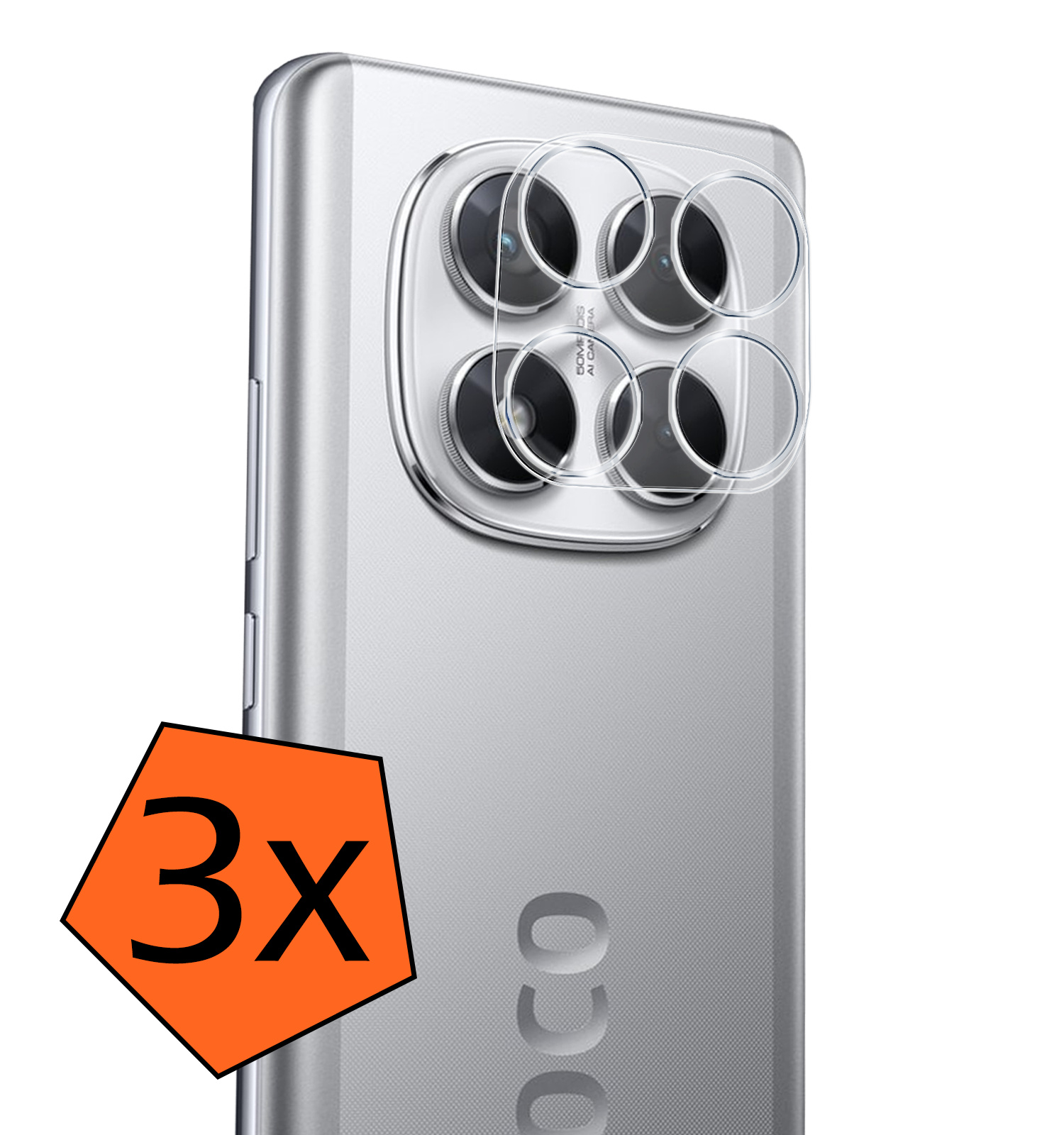 Nomfy Nomfy Xiaomi Poco X7 Camera Screenprotector - 3 PACK