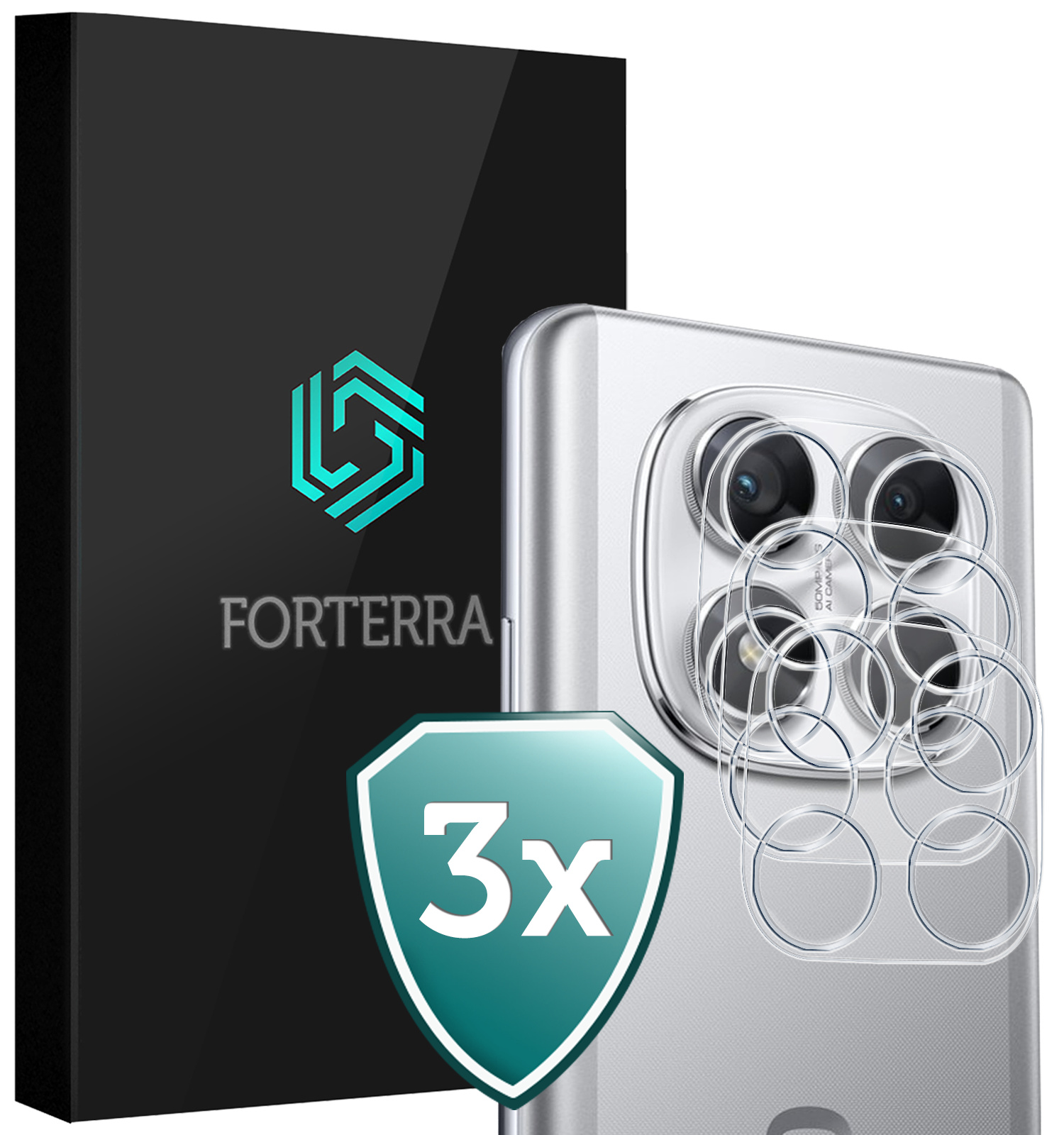 Forterra Forterra Xiaomi Poco X7 Camera Screenprotector - 3 PACK