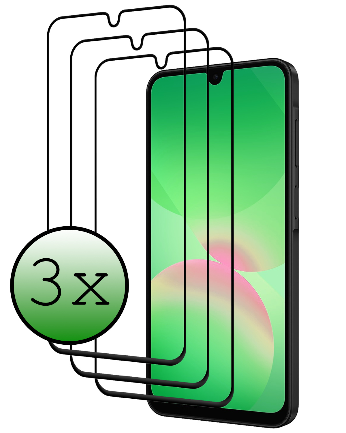 BASEY. BASEY. Samsung Galaxy A26 Screenprotector Glas Full Cover - 3 PACK