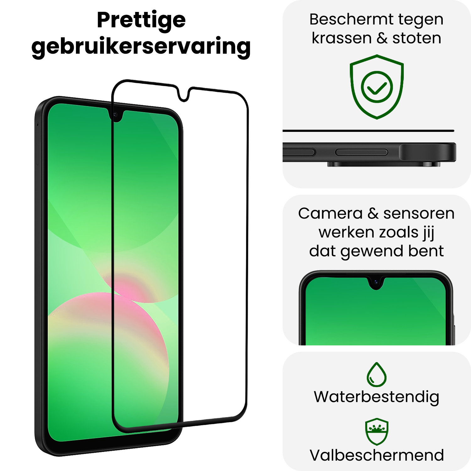 BASEY. BASEY. Samsung Galaxy A26 Screenprotector Glas Full Cover - 3 PACK