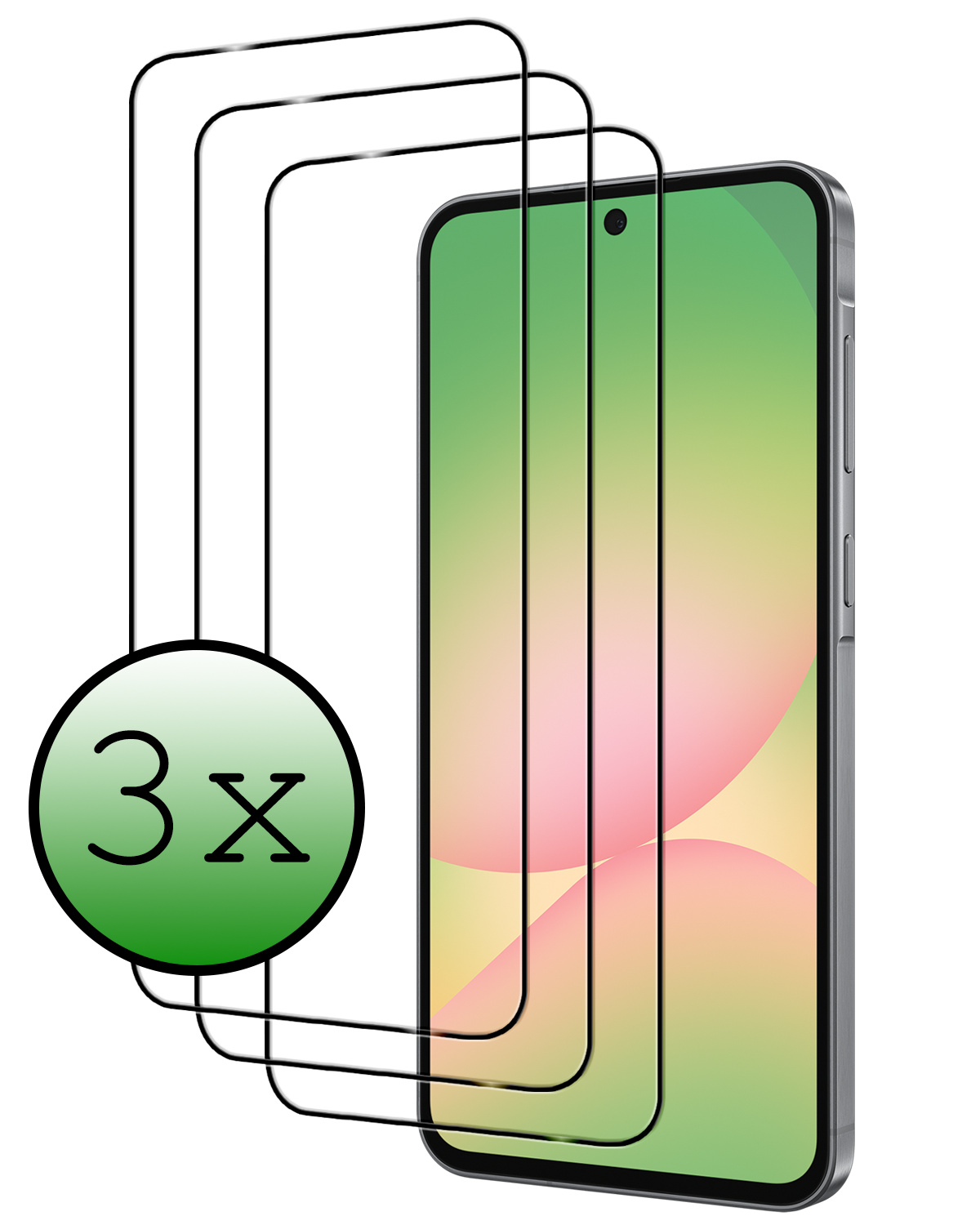 BASEY. BASEY. Samsung Galaxy A56 Screenprotector Glas Full Cover - 3 PACK