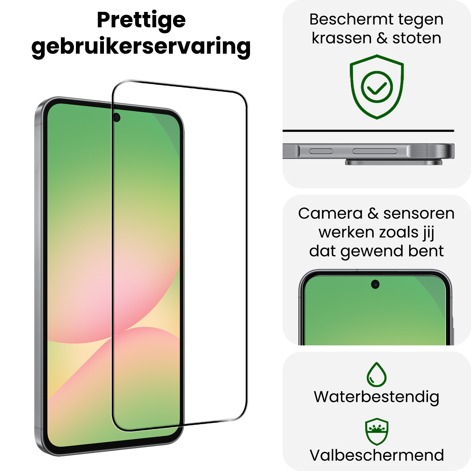 BASEY. BASEY. Samsung Galaxy A56 Screenprotector Glas Full Cover - 3 PACK