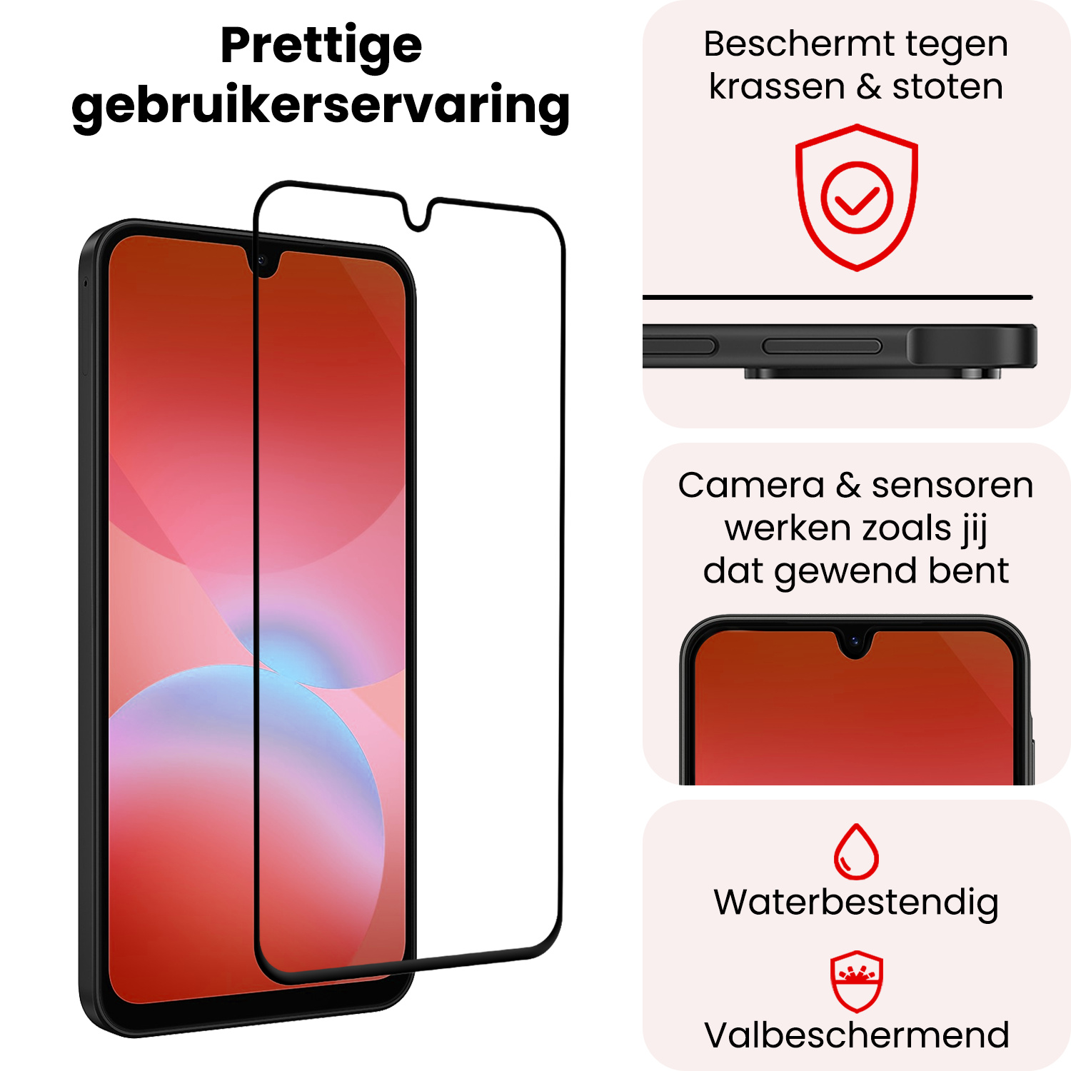 NoXx NoXx Samsung Galaxy A26 Screenprotector Glas Full Cover - 2 PACK