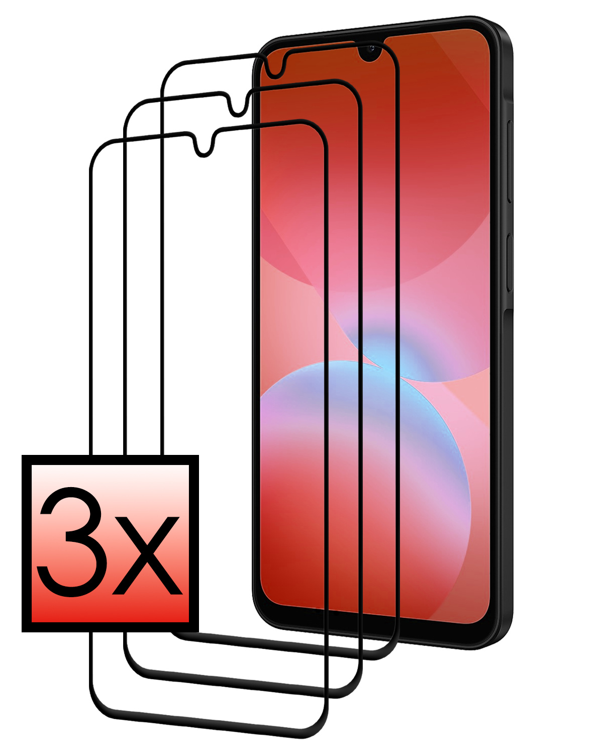 NoXx NoXx Samsung Galaxy A26 Screenprotector Glas Full Cover - 3 PACK