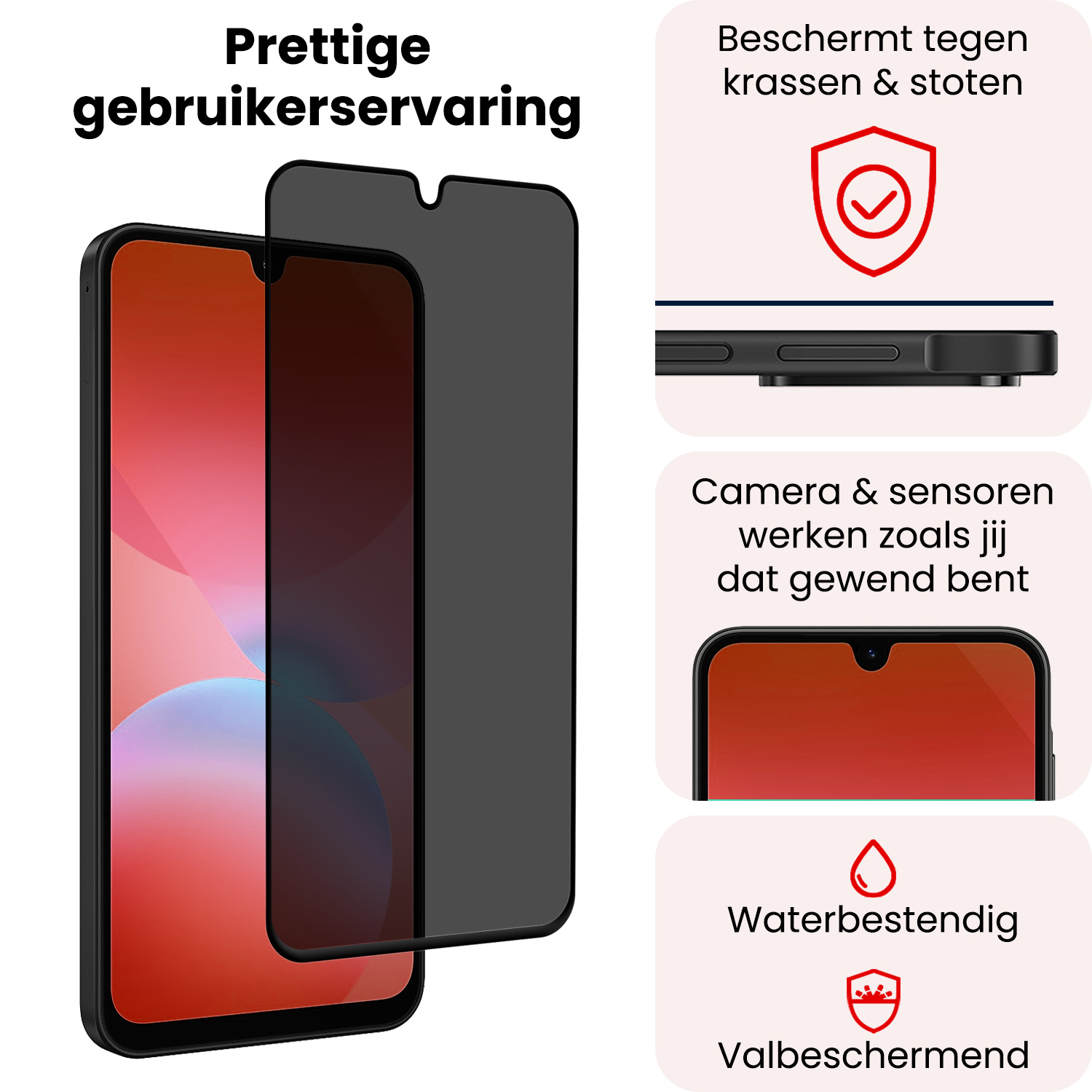 NoXx NoXx Samsung Galaxy A26 Screenprotector Glas Privacy - 3 PACK