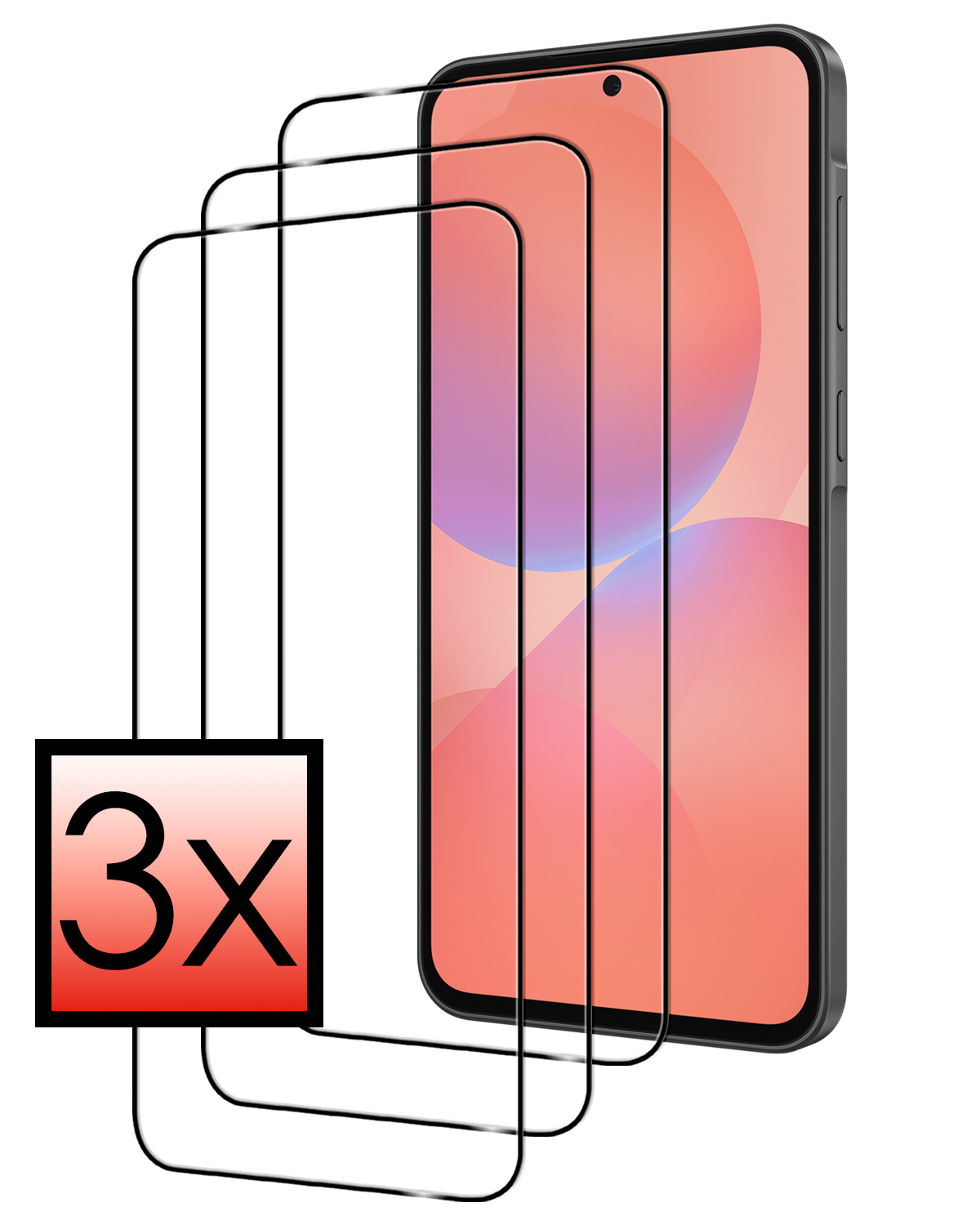 NoXx NoXx Samsung Galaxy A36 Screenprotector Glas Full Cover - 3 PACK
