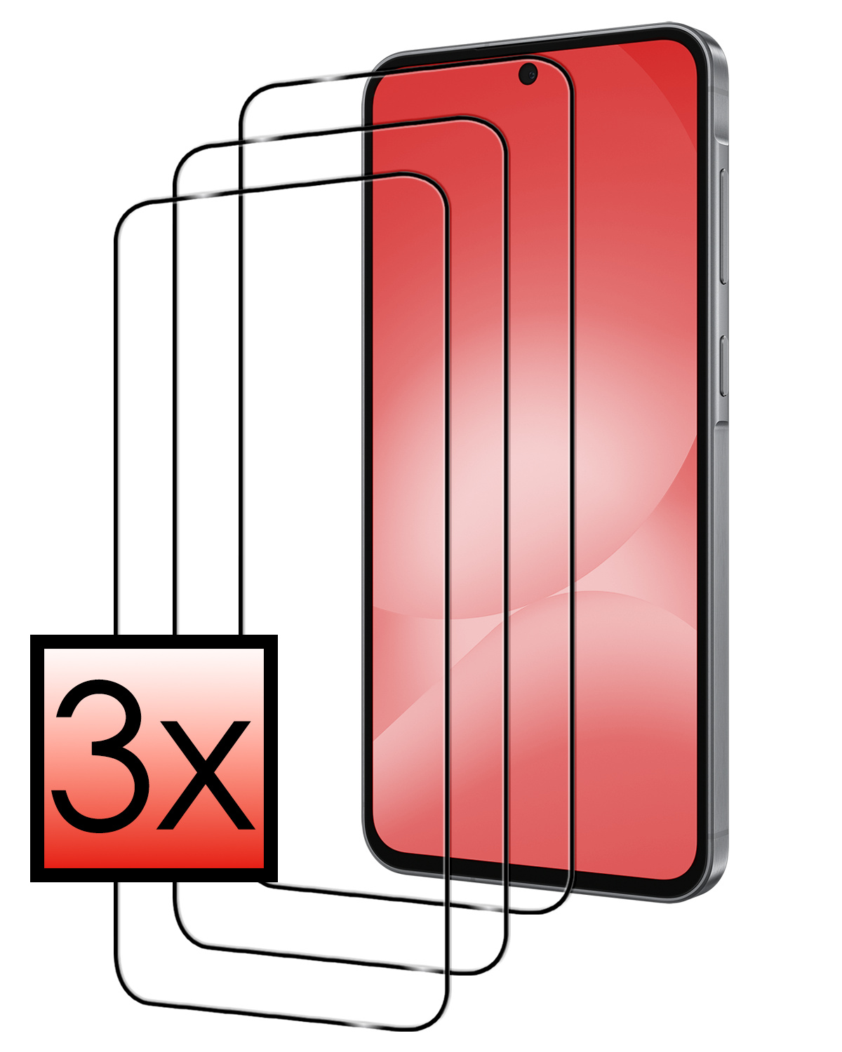 NoXx NoXx Samsung Galaxy A56 Screenprotector Glas Full Cover - 3 PACK