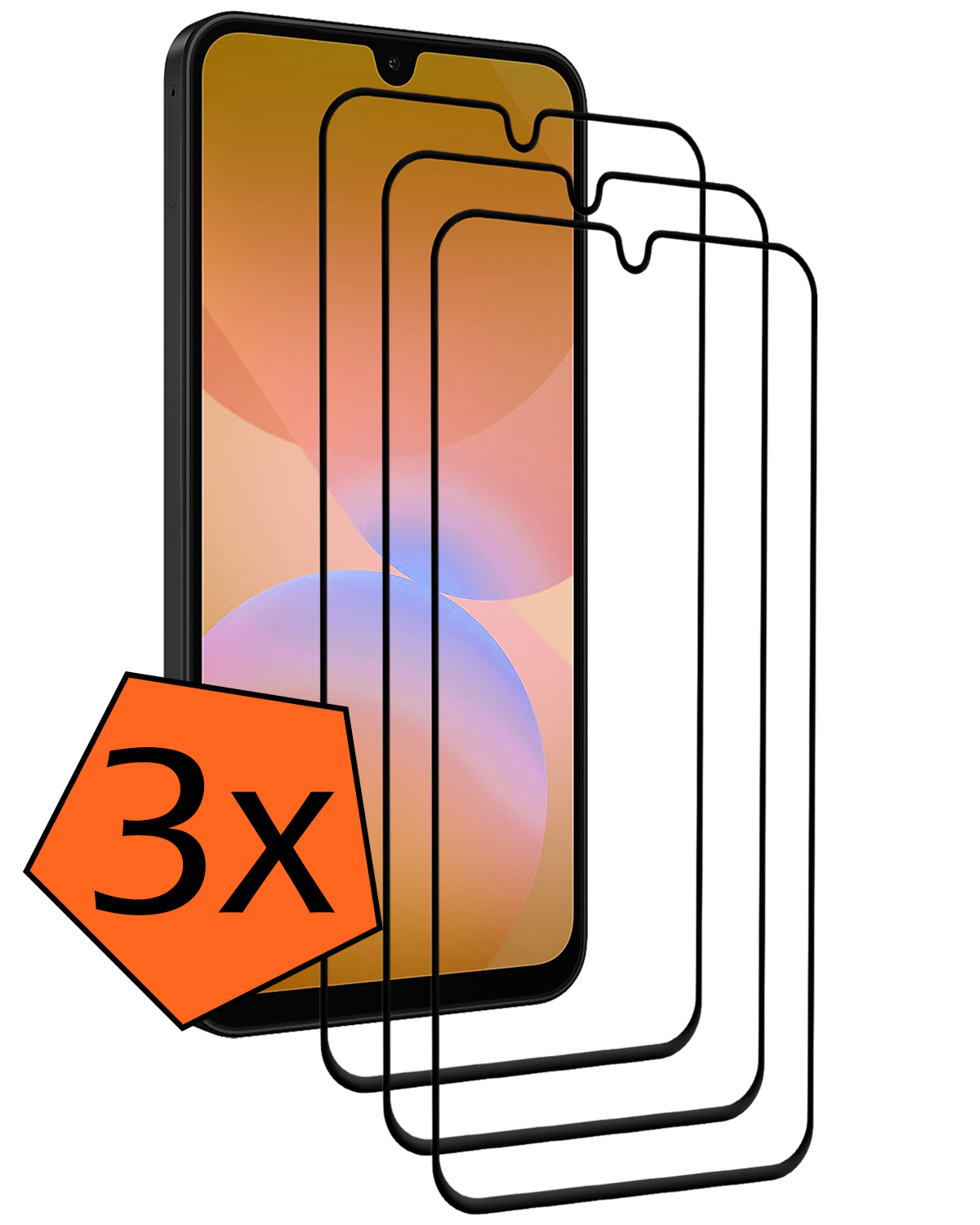Nomfy Nomfy Samsung Galaxy A26 Screenprotector Glas Full Cover - 3 PACK