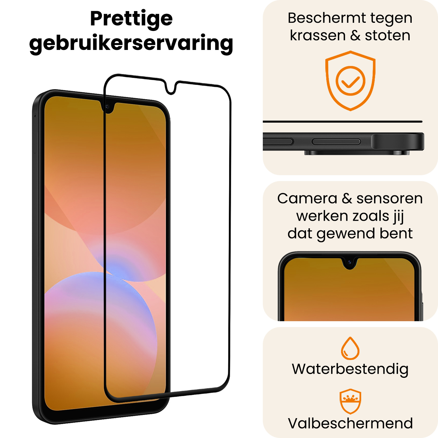 Nomfy Nomfy Samsung Galaxy A26 Screenprotector Glas Full Cover - 3 PACK