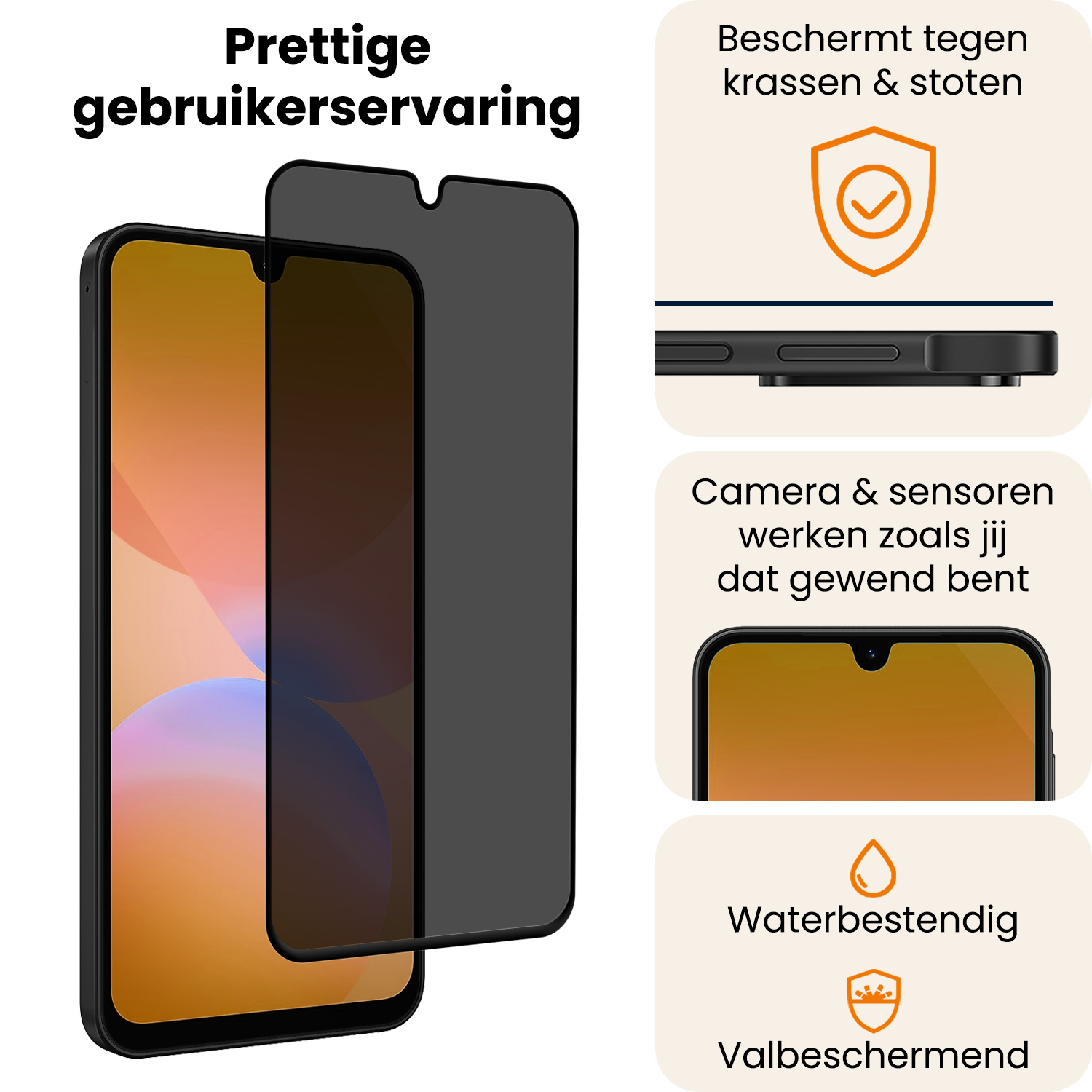 Nomfy Nomfy Samsung Galaxy A26 Screenprotector Glas Privacy - 2 PACK