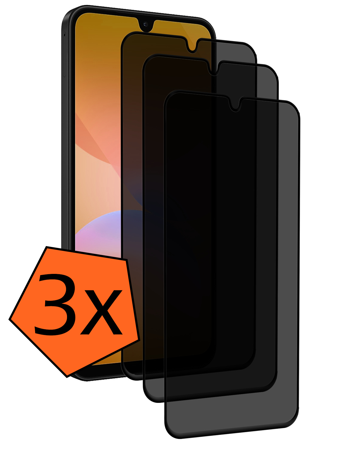 Nomfy Nomfy Samsung Galaxy A26 Screenprotector Glas Privacy - 3 PACK