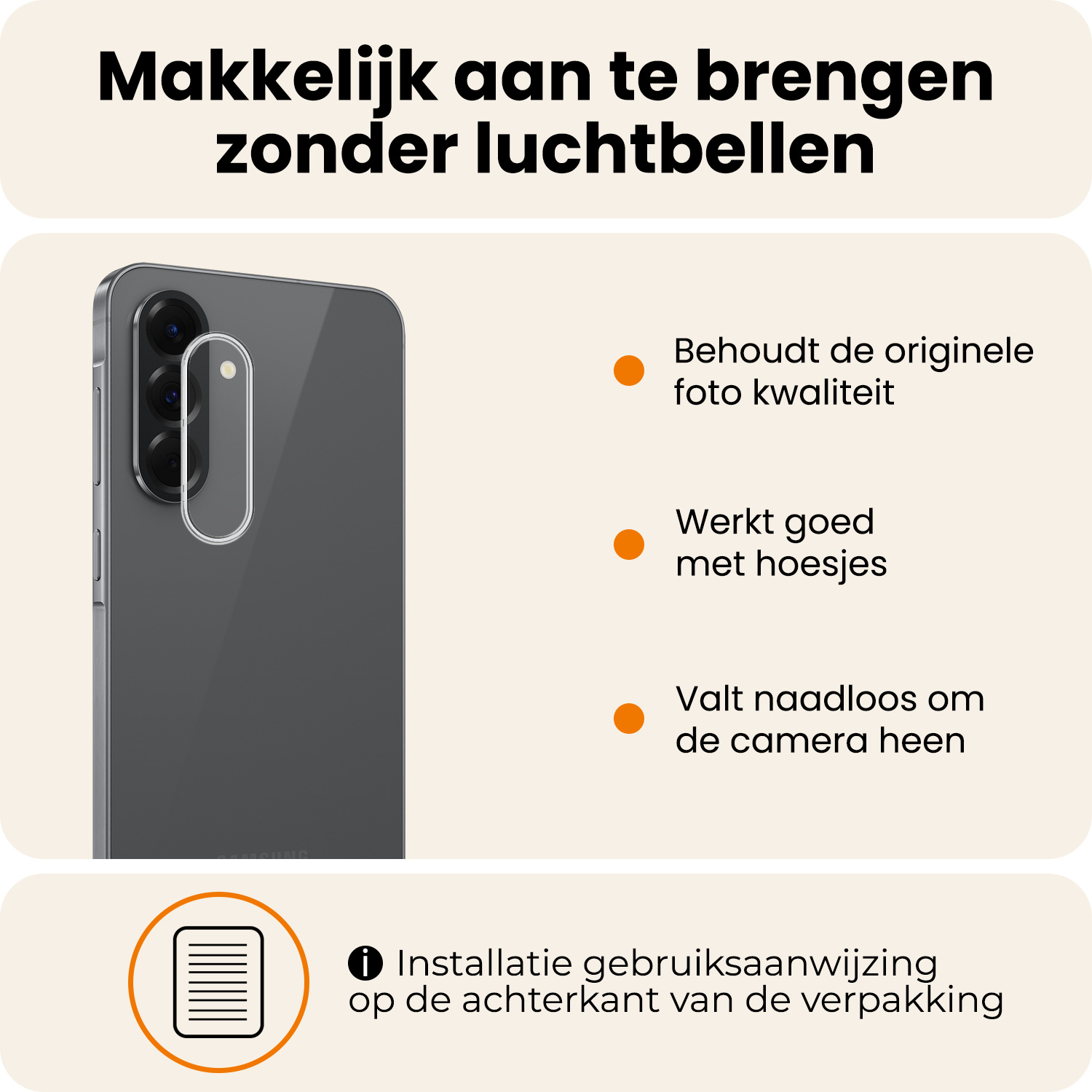 Nomfy Nomfy Samsung Galaxy A26 Camera Screenprotector - 3 PACK