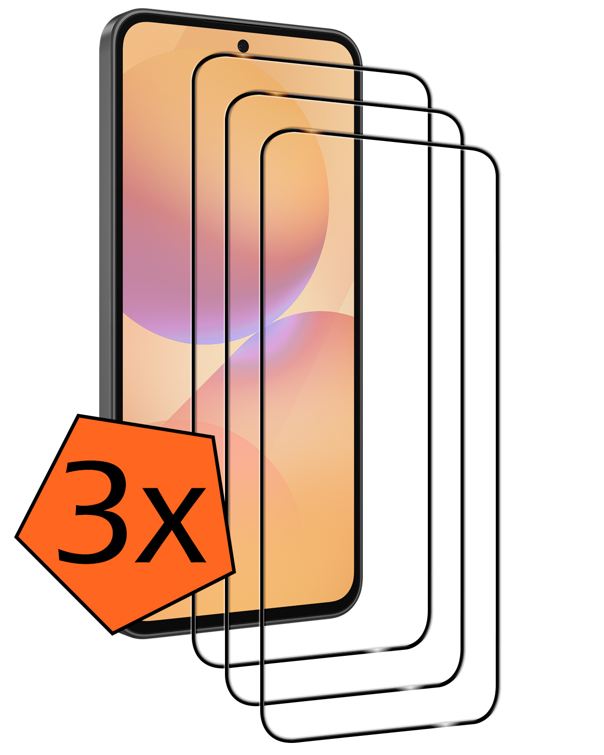 Nomfy Nomfy Samsung Galaxy A36 Screenprotector Glas Full Cover - 3 PACK