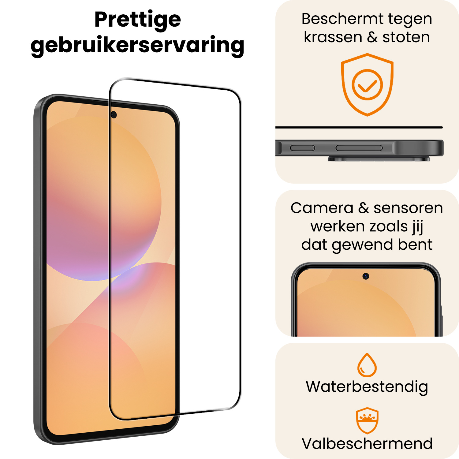 Nomfy Nomfy Samsung Galaxy A36 Screenprotector Glas Full Cover - 3 PACK