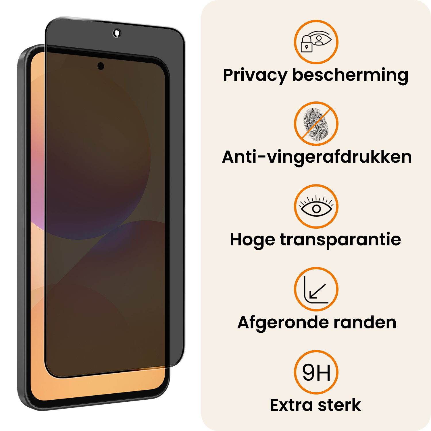 Nomfy Nomfy Samsung Galaxy A36 Screenprotector Glas Privacy - 2 PACK