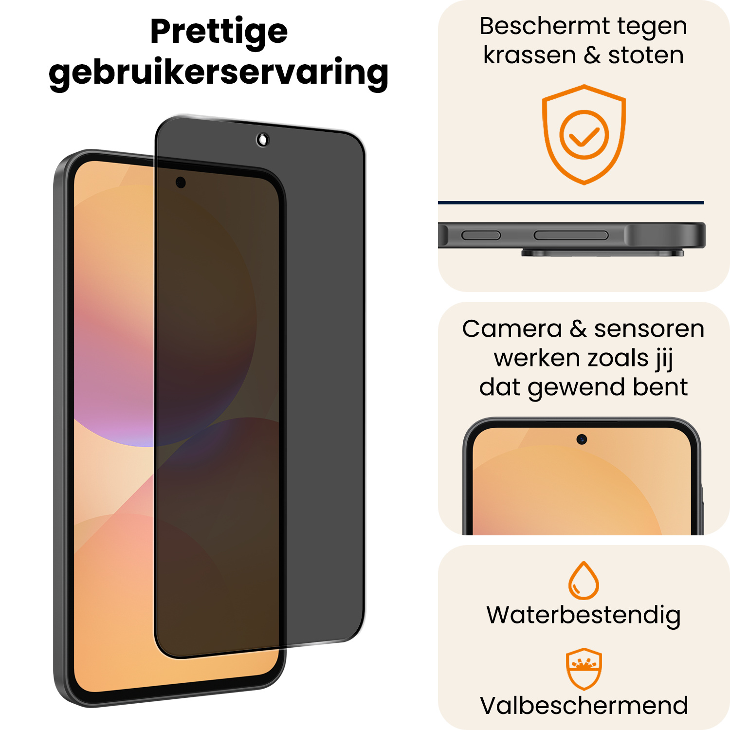 Nomfy Nomfy Samsung Galaxy A36 Screenprotector Glas Privacy - 2 PACK