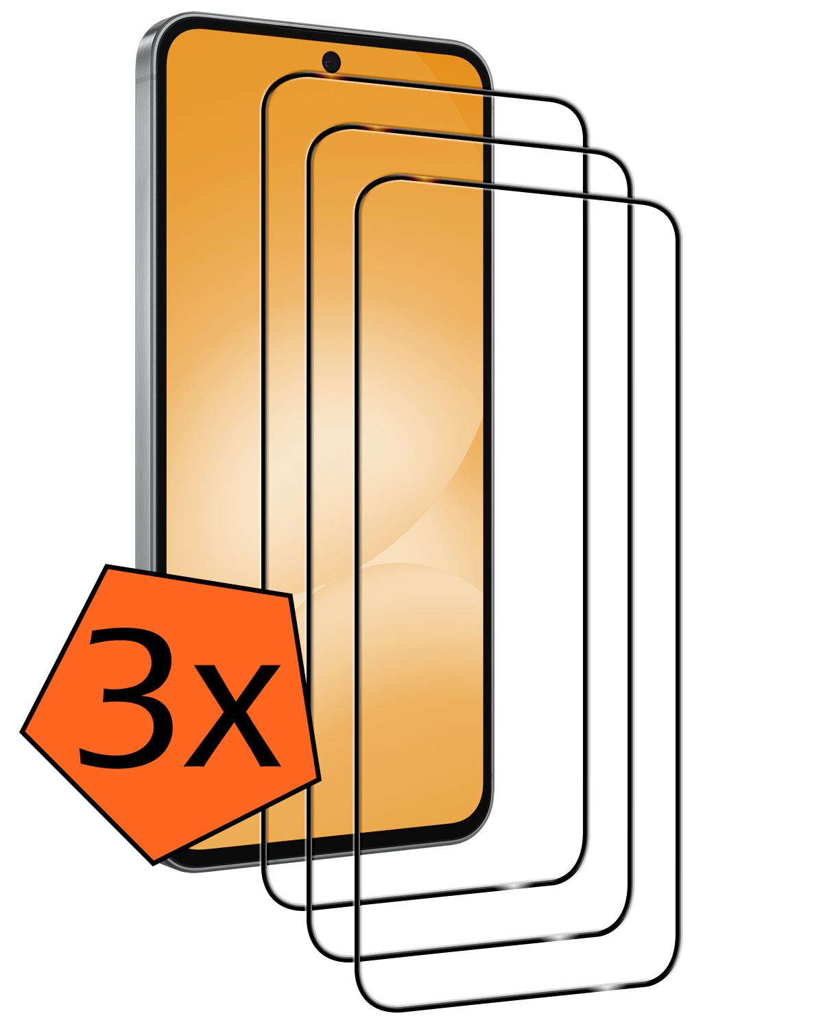 Nomfy Nomfy Samsung Galaxy A56 Screenprotector Glas Full Cover - 3 PACK