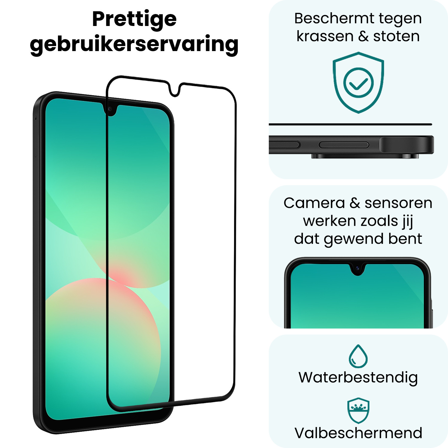 Forterra Forterra Samsung Galaxy A26 Screenprotector Glas Full Cover - 3 PACK