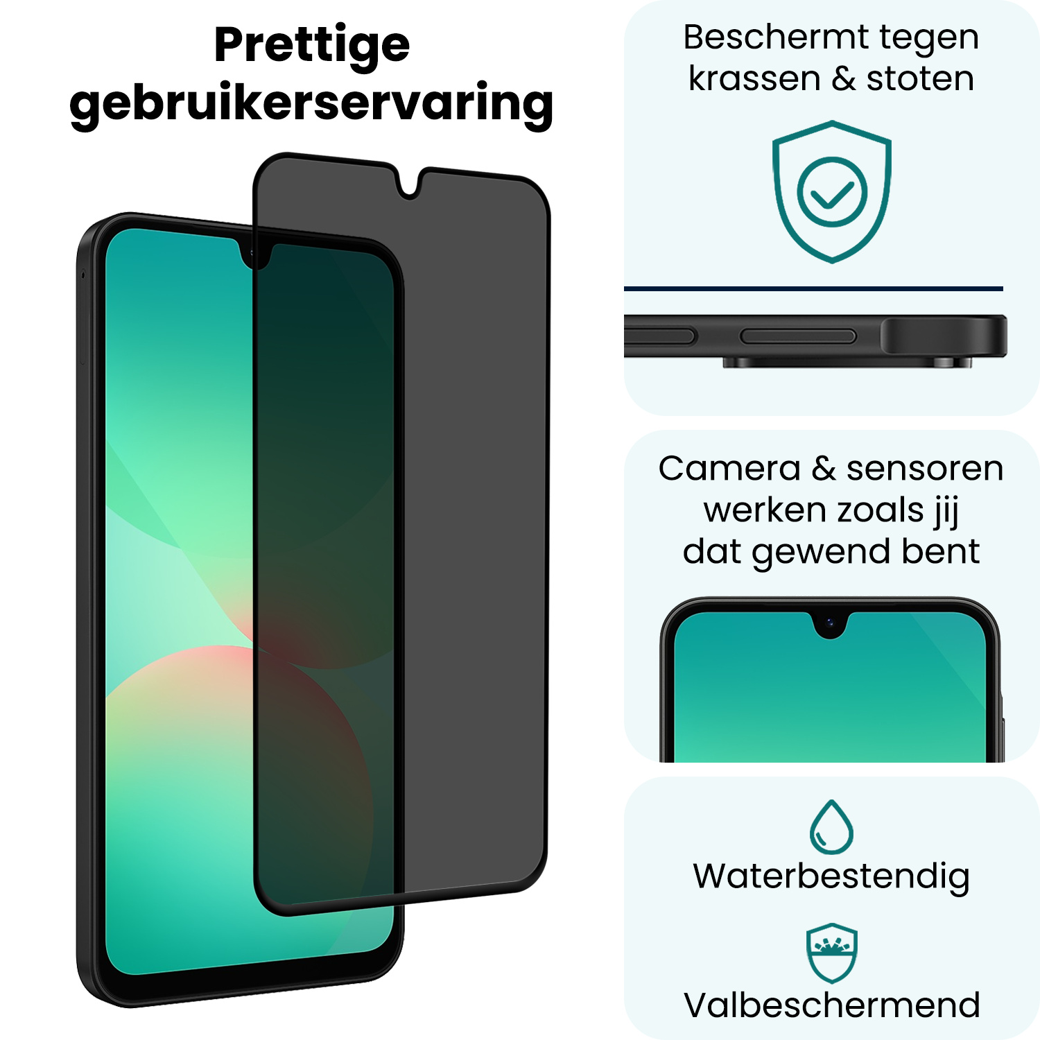 Forterra Forterra Samsung Galaxy A26 Screenprotector Glas Privacy - 2 PACK