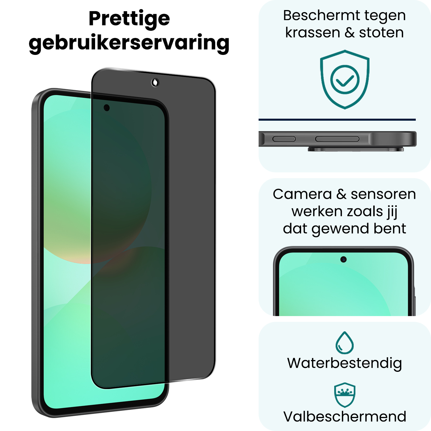 Forterra Forterra Samsung Galaxy A36 Screenprotector Glas Privacy - 2 PACK