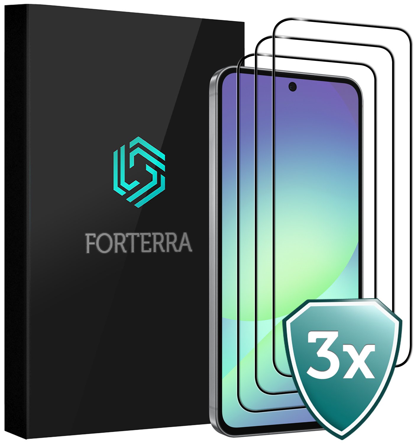 Forterra Forterra Samsung Galaxy A56 Screenprotector Glas Full Cover - 3 PACK