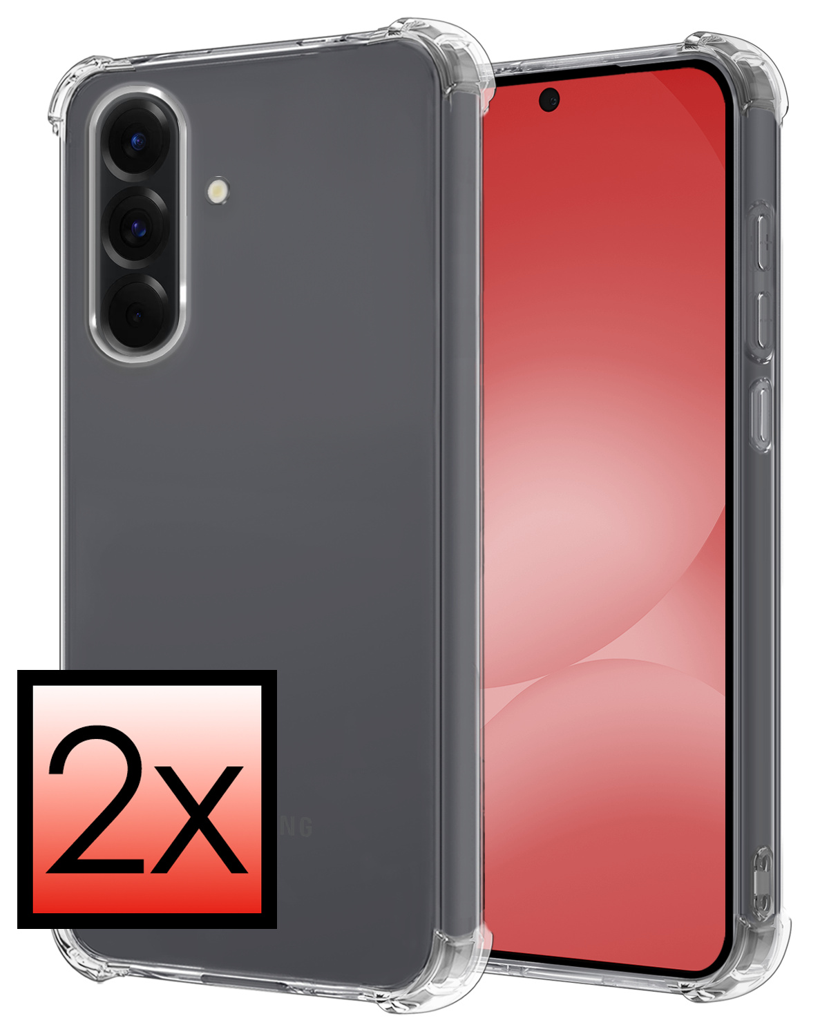 NoXx NoXx Samsung Galaxy A56 Hoesje Shockproof - Transparant - 2 PACK