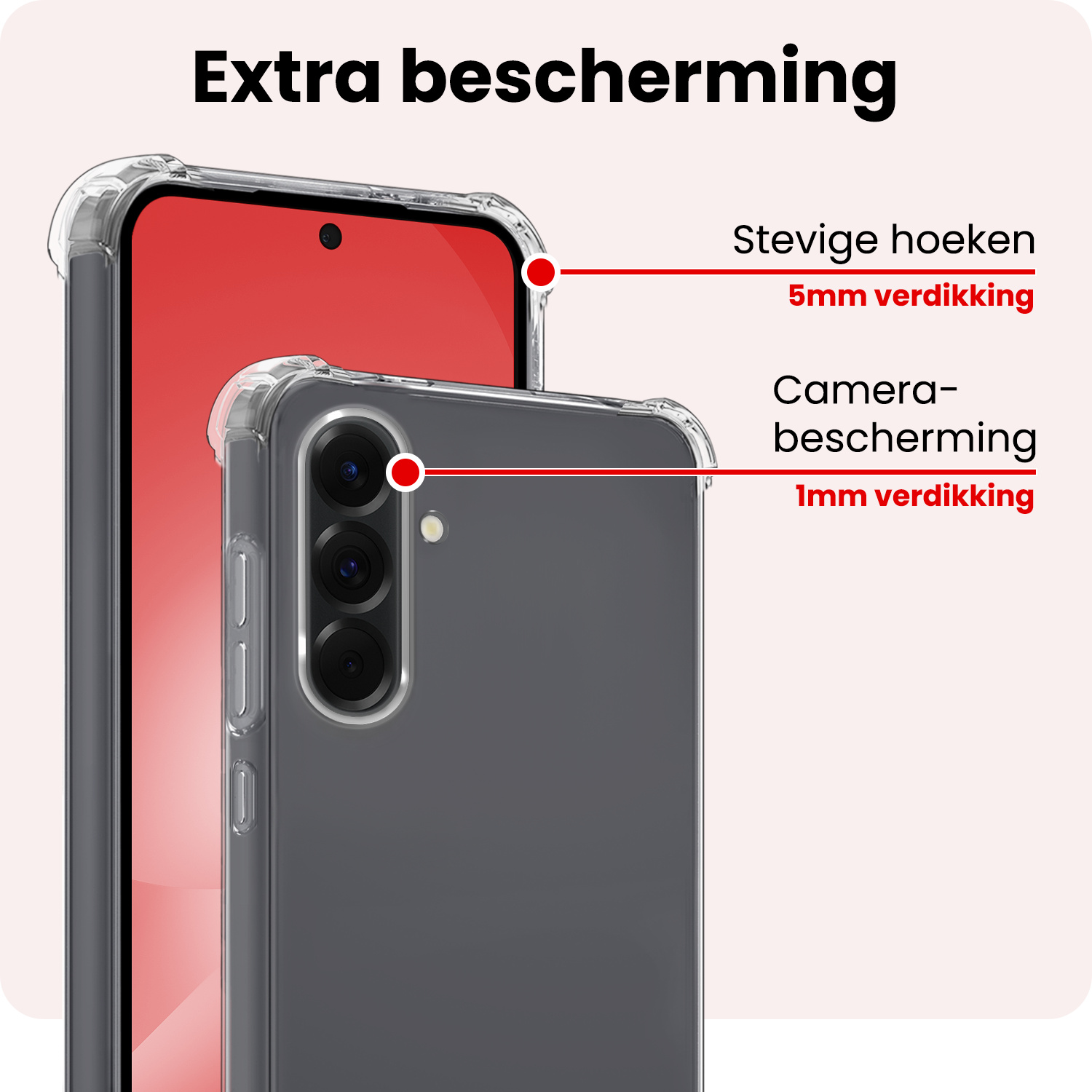NoXx NoXx Samsung Galaxy A56 Hoesje Shockproof - Transparant - 2 PACK