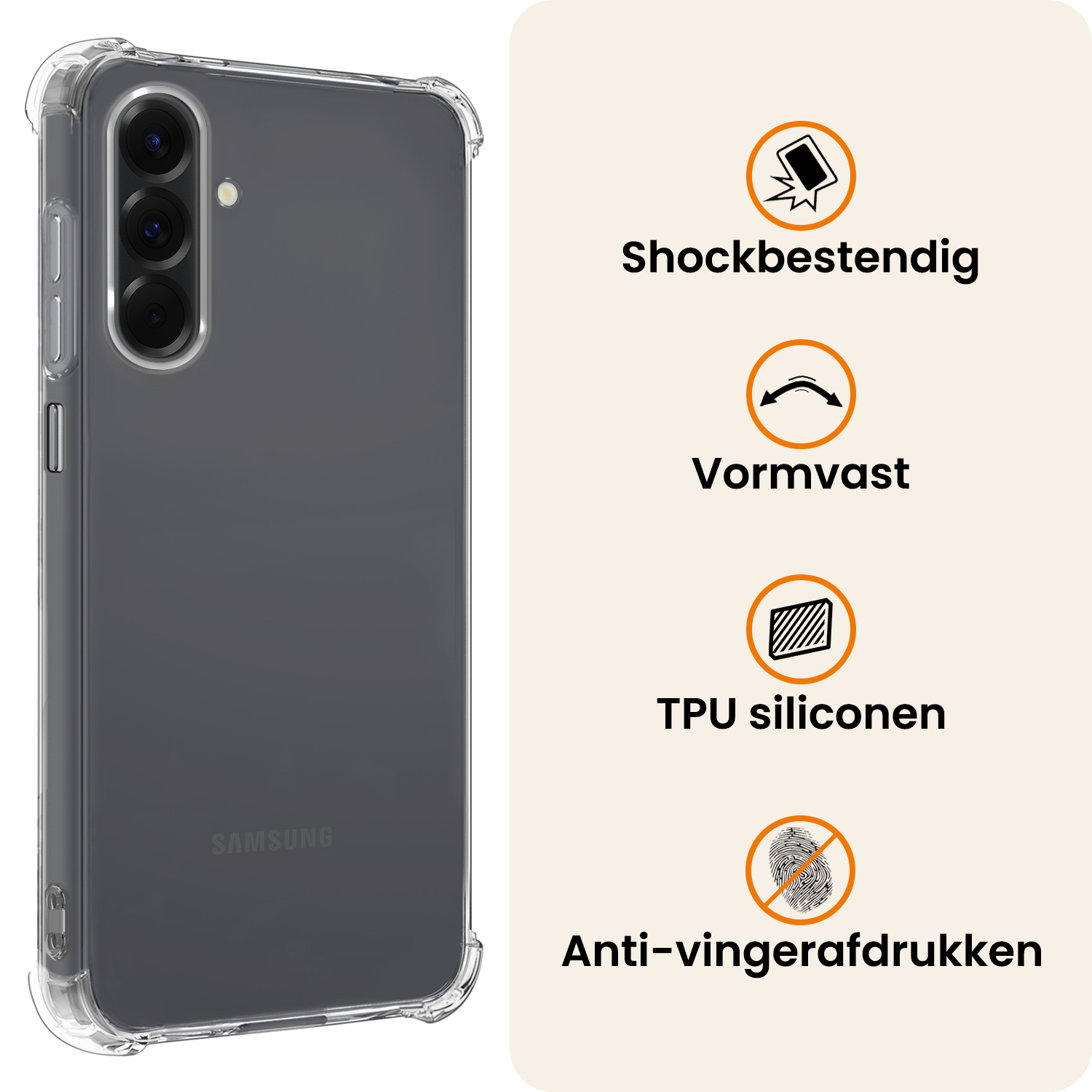 Nomfy Nomfy Samsung Galaxy A26 Hoesje Shockproof Met 2x Screenprotector