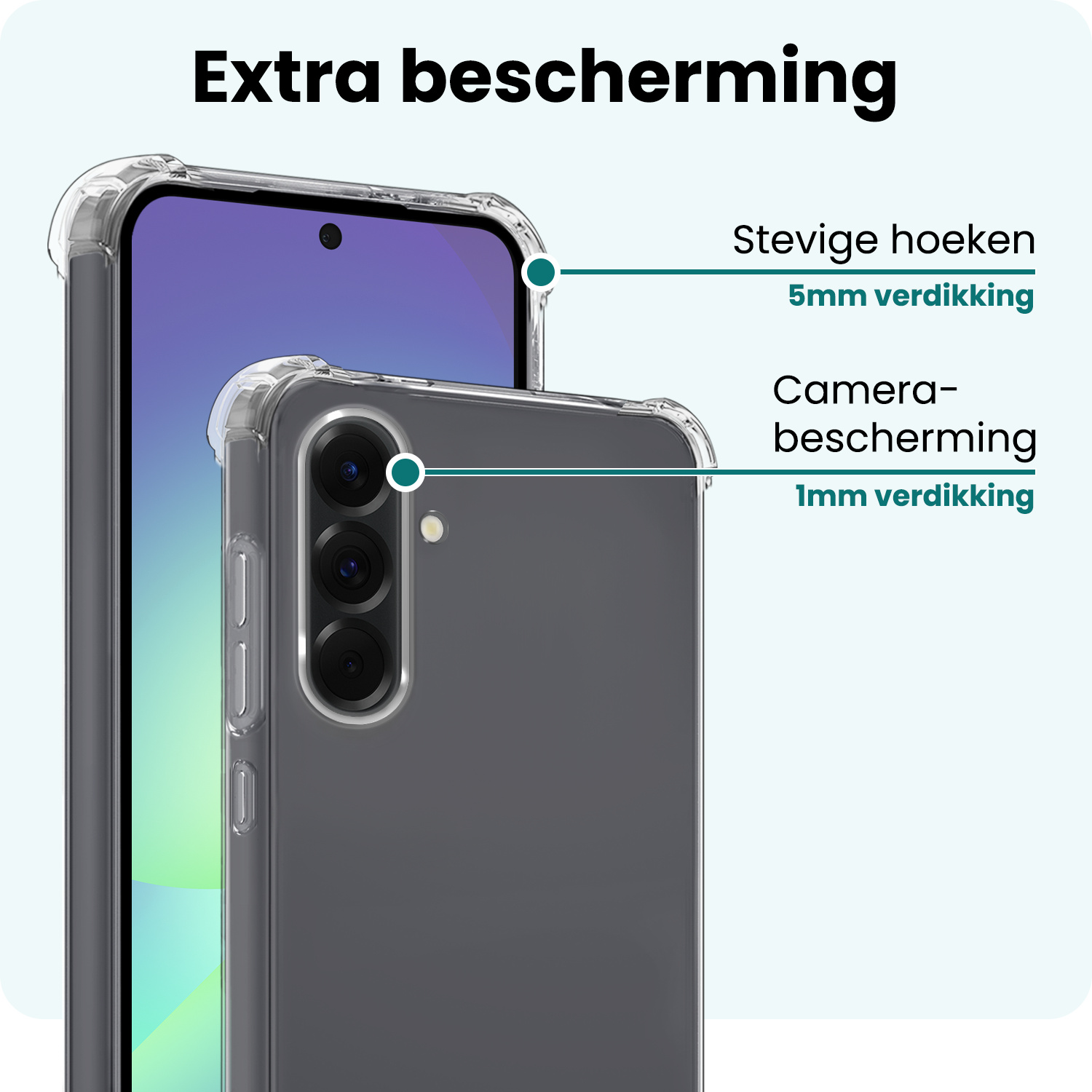 Forterra Forterra Samsung Galaxy A56 Hoesje Shockproof - Transparant - 2 PACK