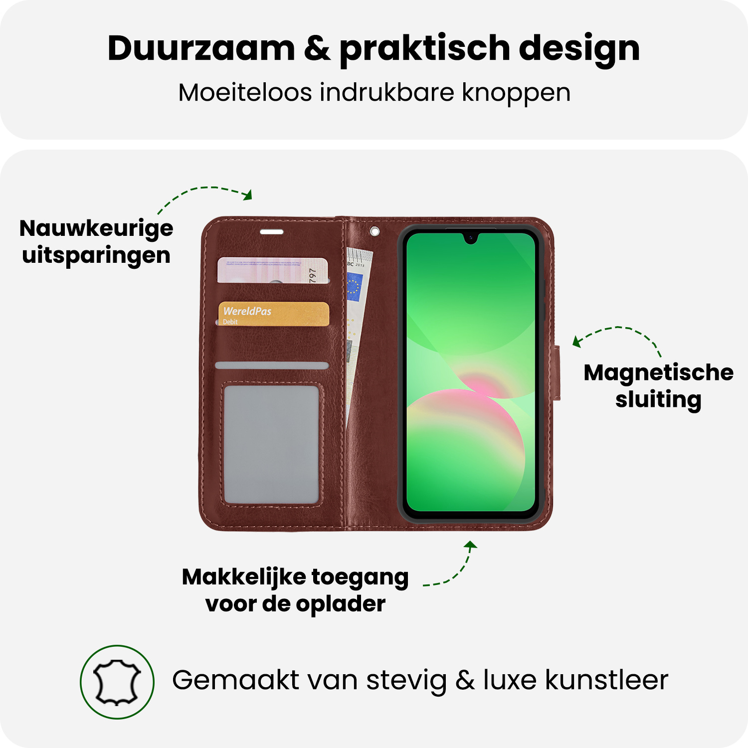 BASEY. BASEY. Samsung Galaxy A26 Hoesje Bookcase - Bruin