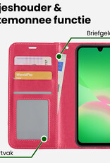 BASEY. BASEY. Samsung Galaxy A26 Hoesje Bookcase - Donkerroze