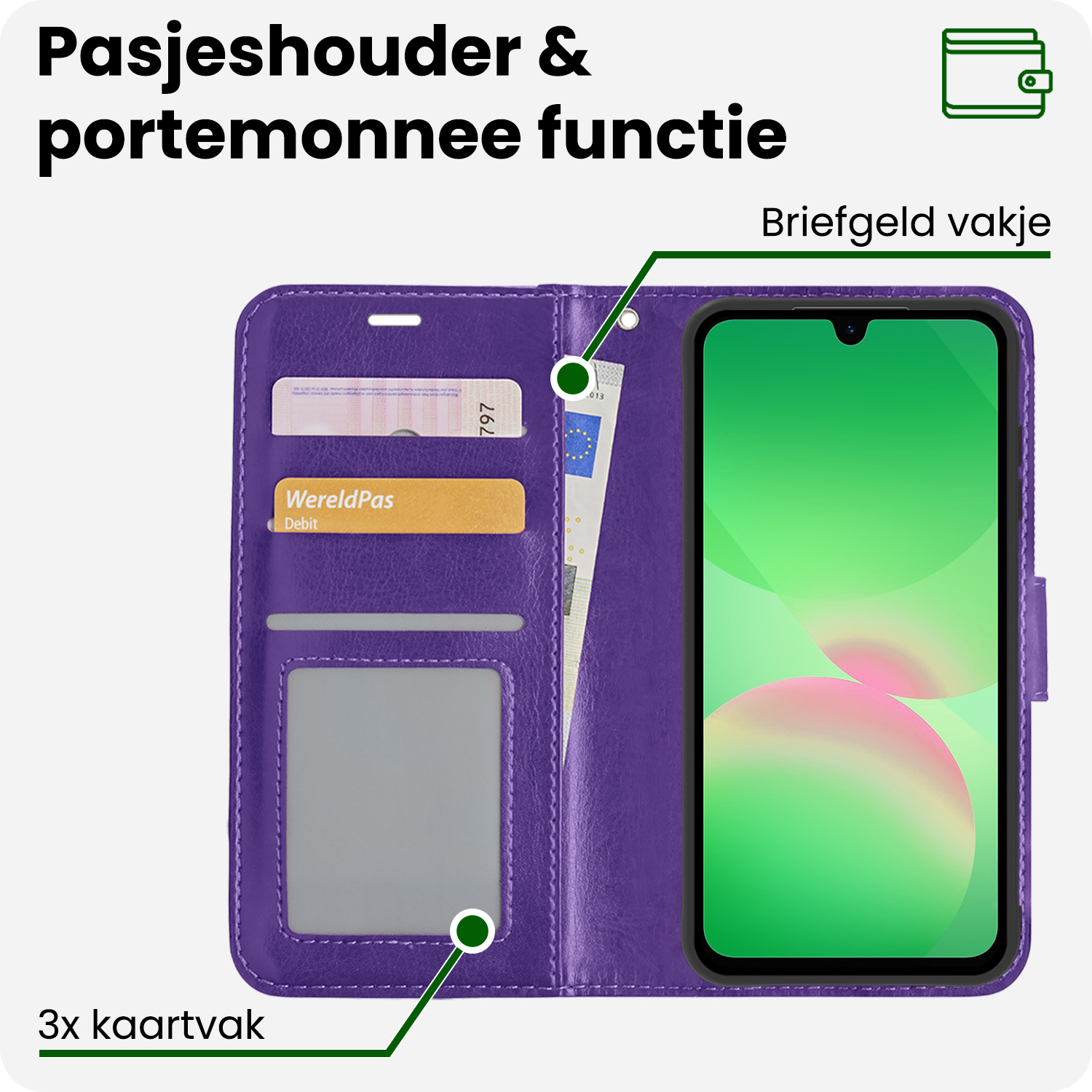 BASEY. BASEY. Samsung Galaxy A26 Hoesje Bookcase - Paars