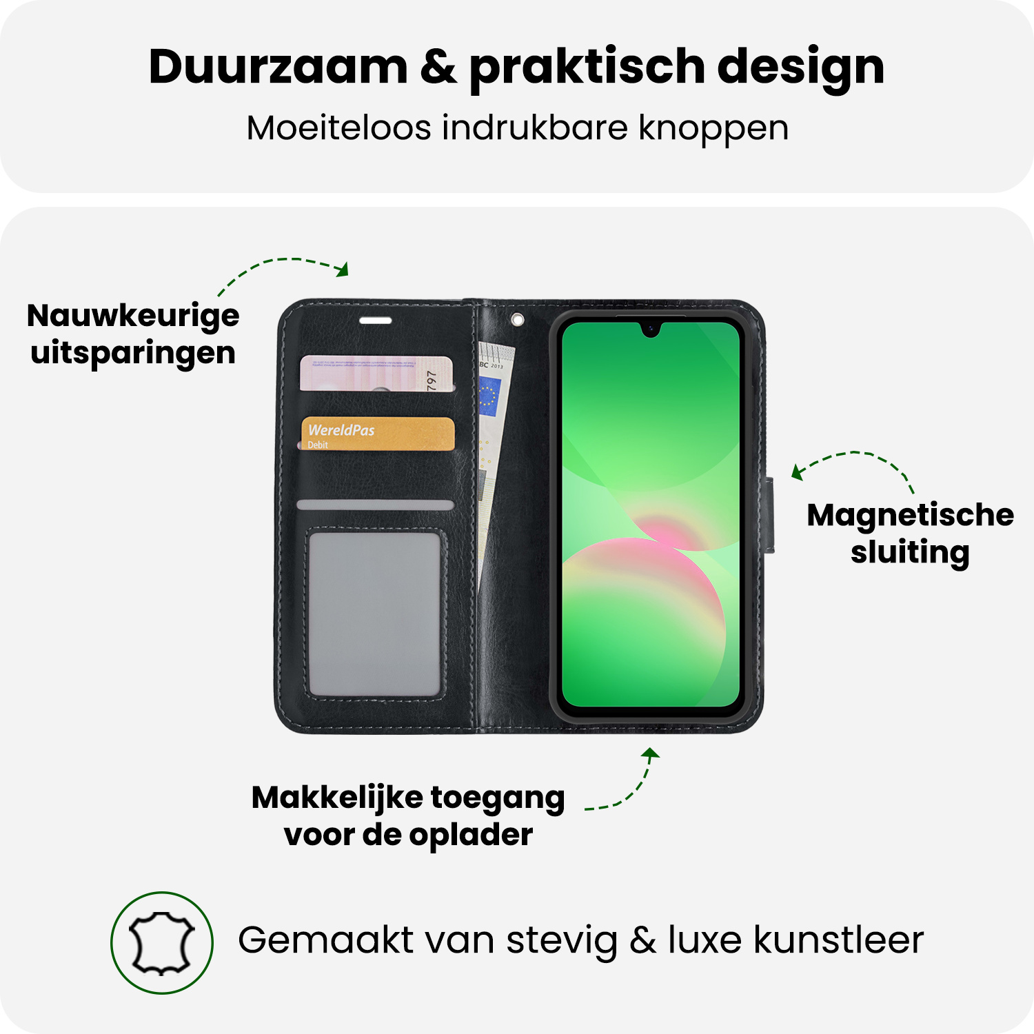 BASEY. BASEY. Samsung Galaxy A26 Hoesje Bookcase - Zwart