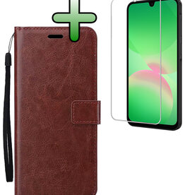 BASEY. BASEY. Samsung Galaxy A26 Hoesje Bookcase Met Screenprotector - Bruin