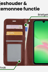 BASEY. BASEY. Samsung Galaxy A26 Hoesje Bookcase Met Screenprotector - Bruin