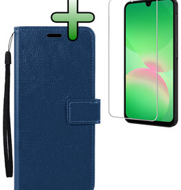 BASEY. BASEY. Samsung Galaxy A26 Hoesje Bookcase Met Screenprotector - Donkerblauw