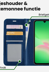 BASEY. BASEY. Samsung Galaxy A26 Hoesje Bookcase Met Screenprotector - Donkerblauw