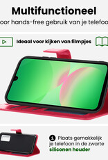 BASEY. BASEY. Samsung Galaxy A26 Hoesje Bookcase Met Screenprotector - Donkerroze